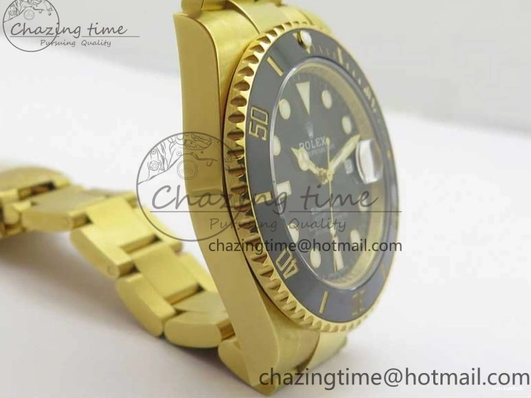 LN A2836 YG Dial Best Edition Wrapped Wrapped Bracelet Submariner Black 116618 D1F YG on 0207